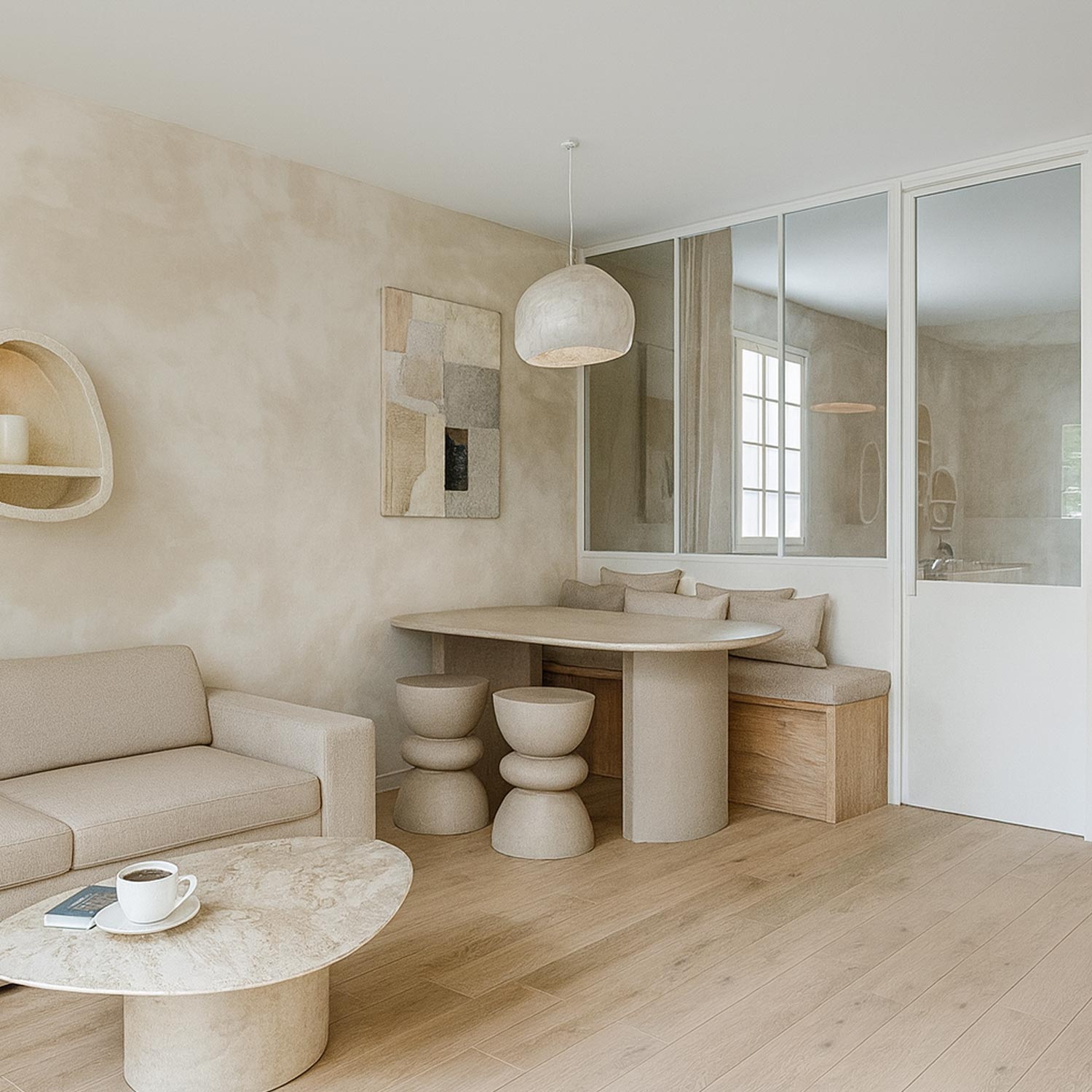 KLR : Rénovation complète et aménagement sur mesure d'un appartement de vacances à St-Raphaël dans le sud de la France.