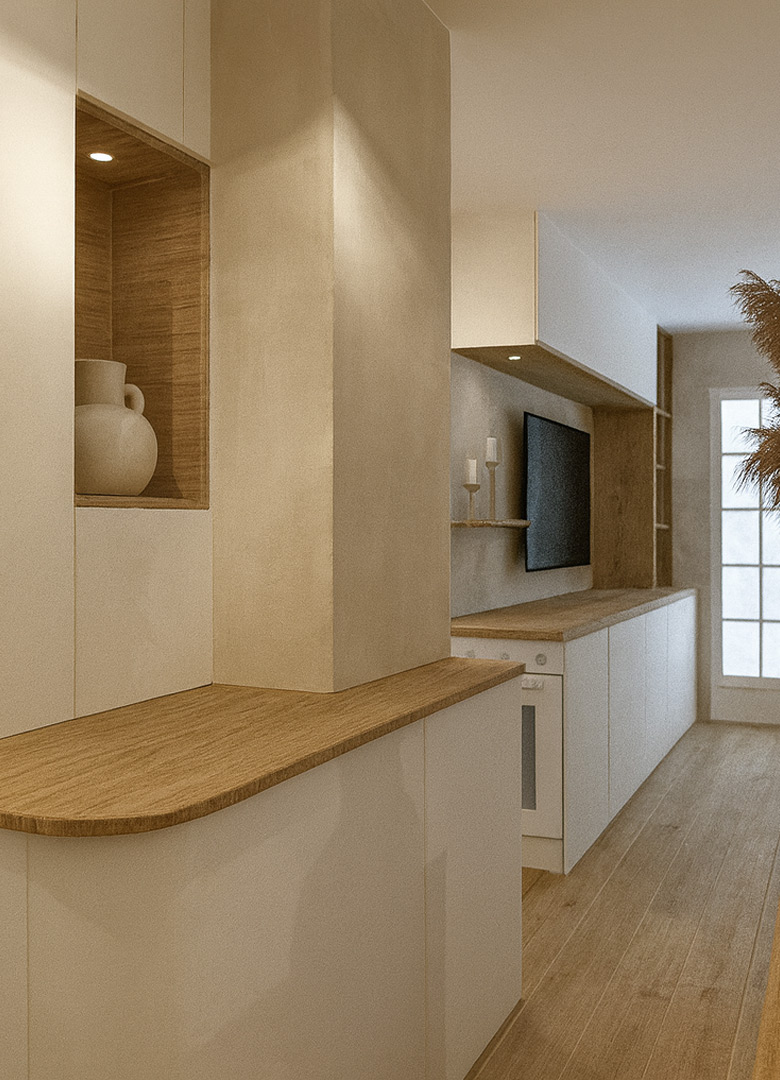 KLR : Rénovation complète et aménagement sur mesure d'un appartement de vacances à St-Raphaël dans le sud de la France.