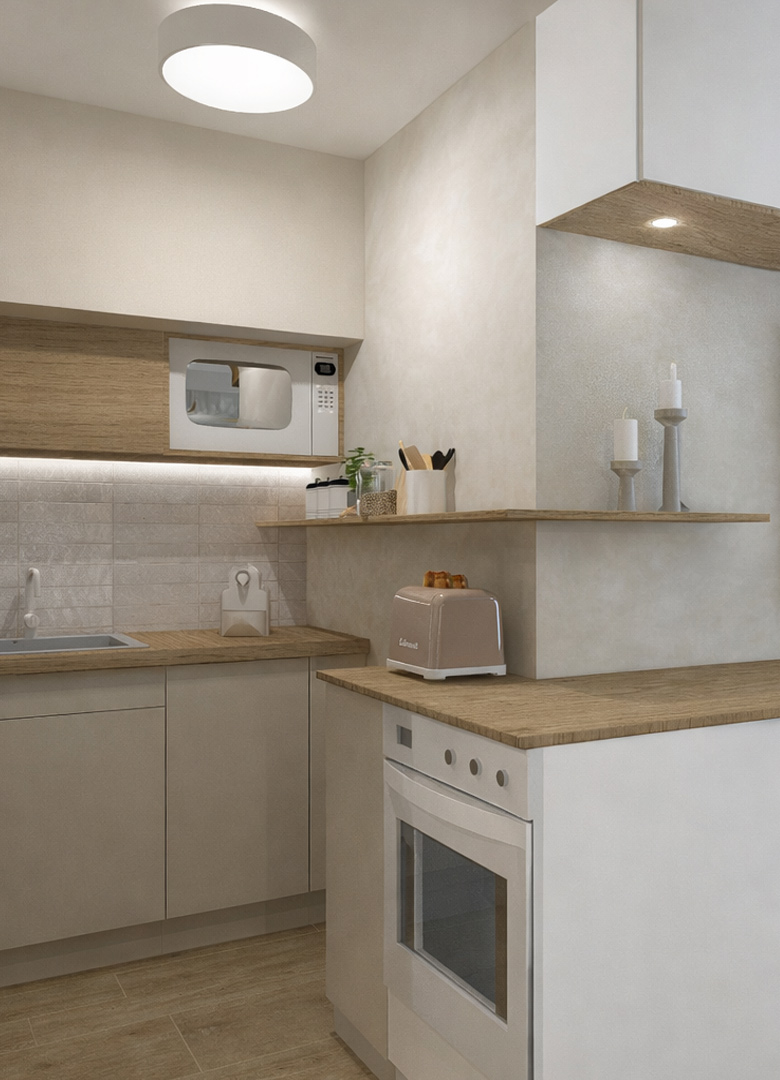 KLR : Rénovation complète et aménagement sur mesure d'un appartement de vacances à St-Raphaël dans le sud de la France.