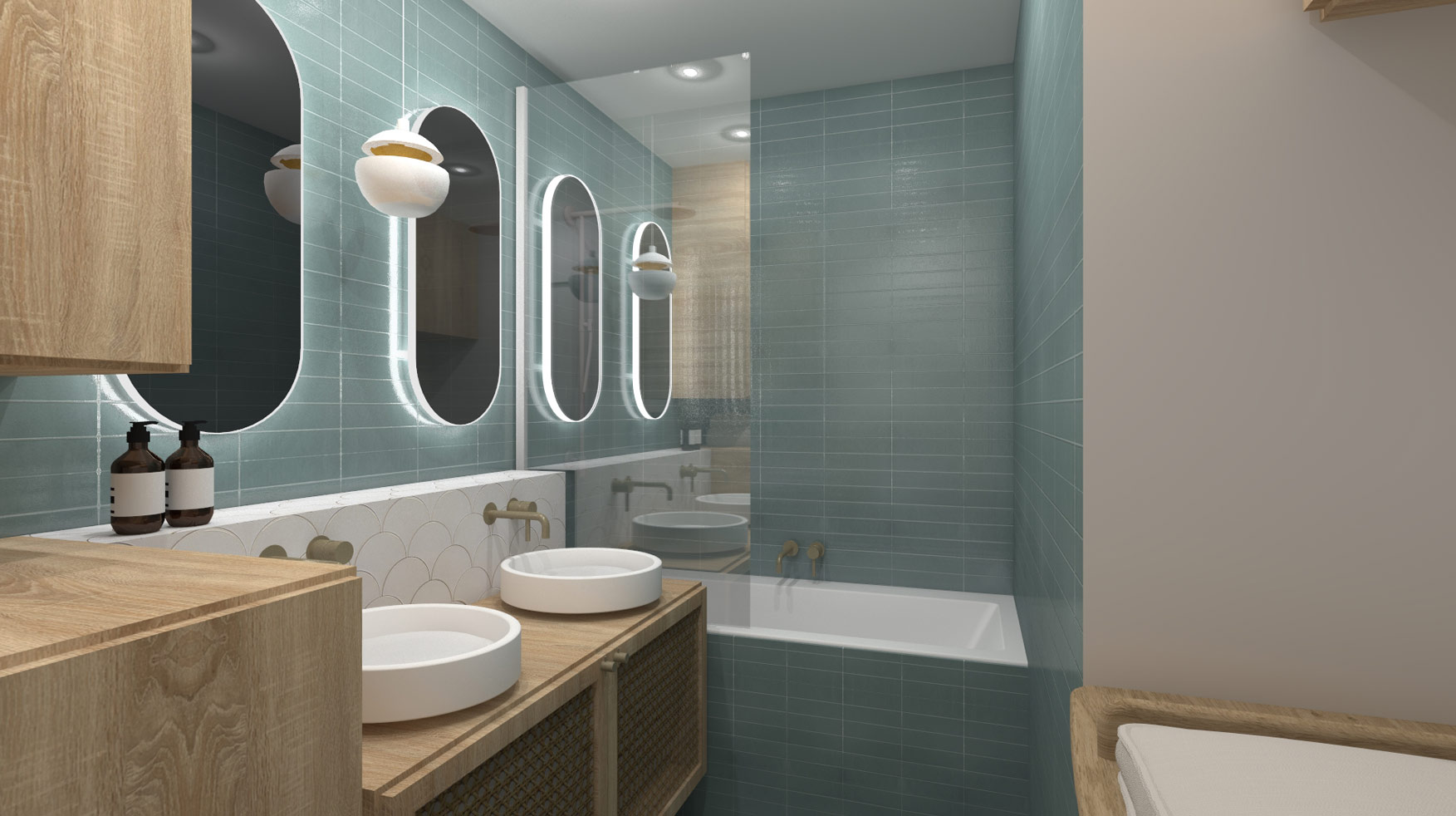 KLR : Rénovation intérieure d’un appartement à Paris, aménagement d’une salle de bain.